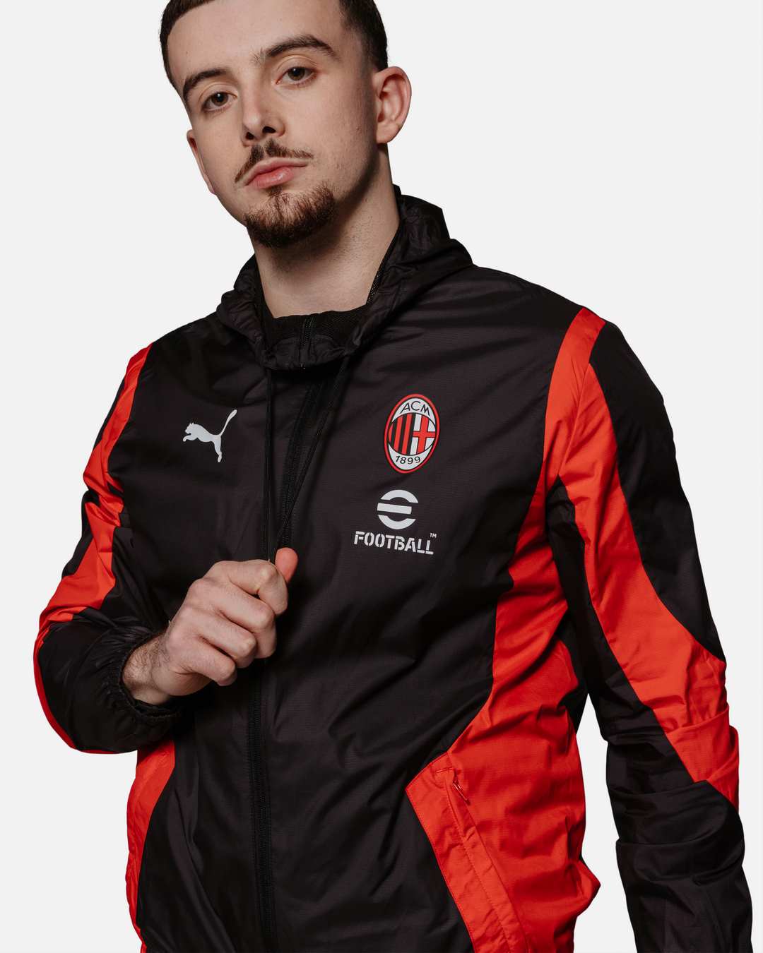 Veste de survêtement Milan AC - Noir/Rouge