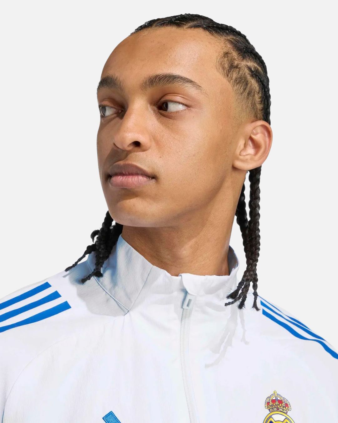 Veste de survêtement Prematch Real Madrid 2025/2026 - Blanc/Bleu