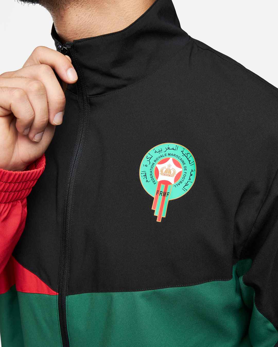 Veste de survêtement Maroc 2024 - Noir/Rouge/Vert