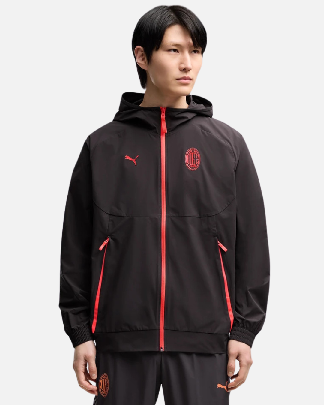 Veste de survêtement PumaTech AC Milan 2026/2026 - Noir/Rouge