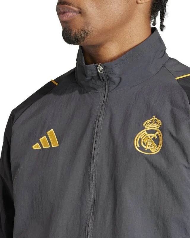 Veste de survêtement Real Madrid 2023/2024 - Gris/Noir/Doré