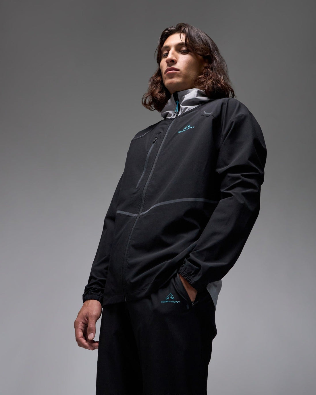 Veste de survêtement Running Serramont Velocity - Noir