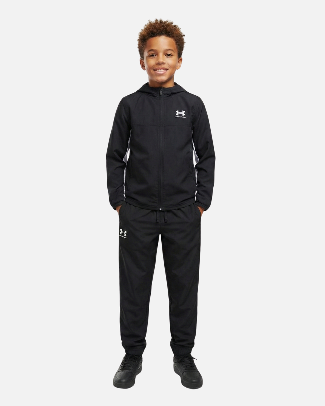 Veste Under Armour Rival Woven Junior - Noir/Blanc