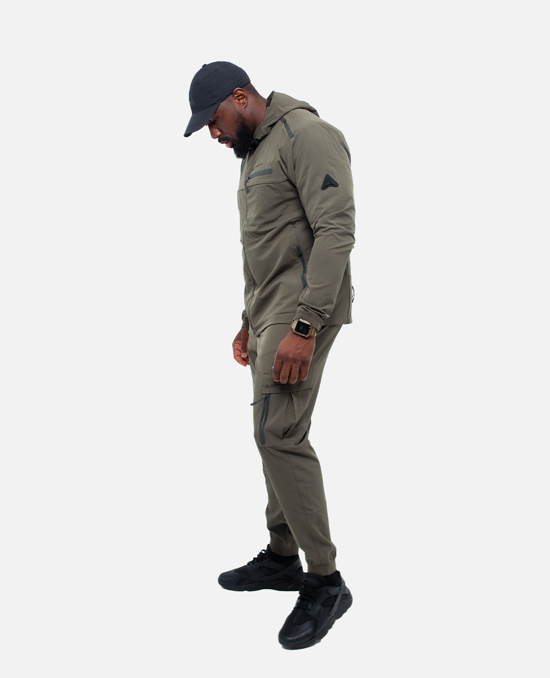 Survêtement Scampia Running Gara Cagoule intégrée - Kaki