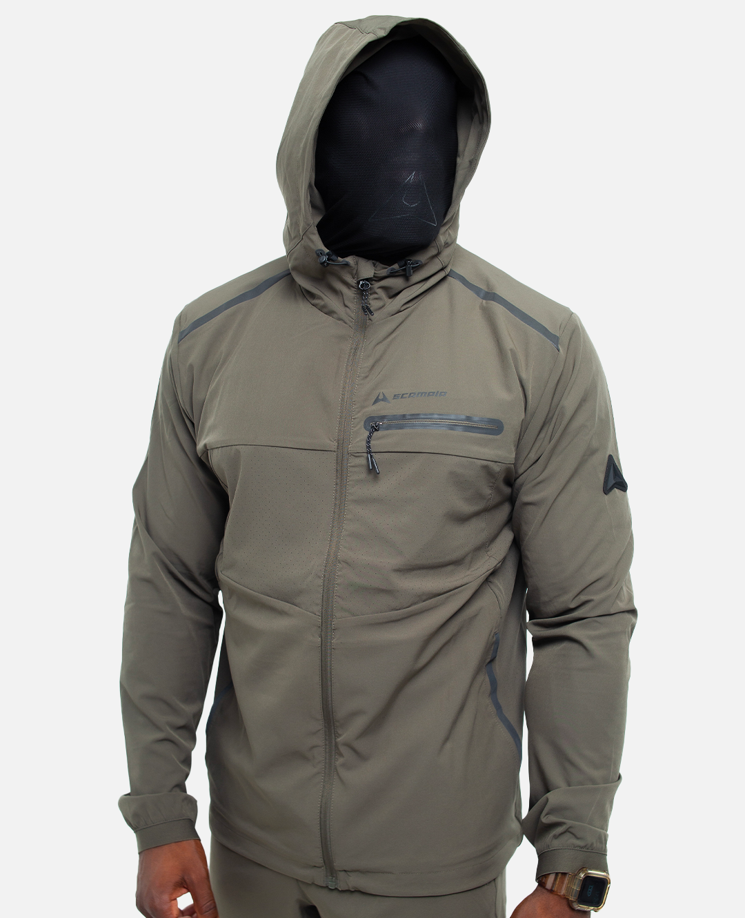 Survêtement Scampia Running Gara Cagoule intégrée - Kaki