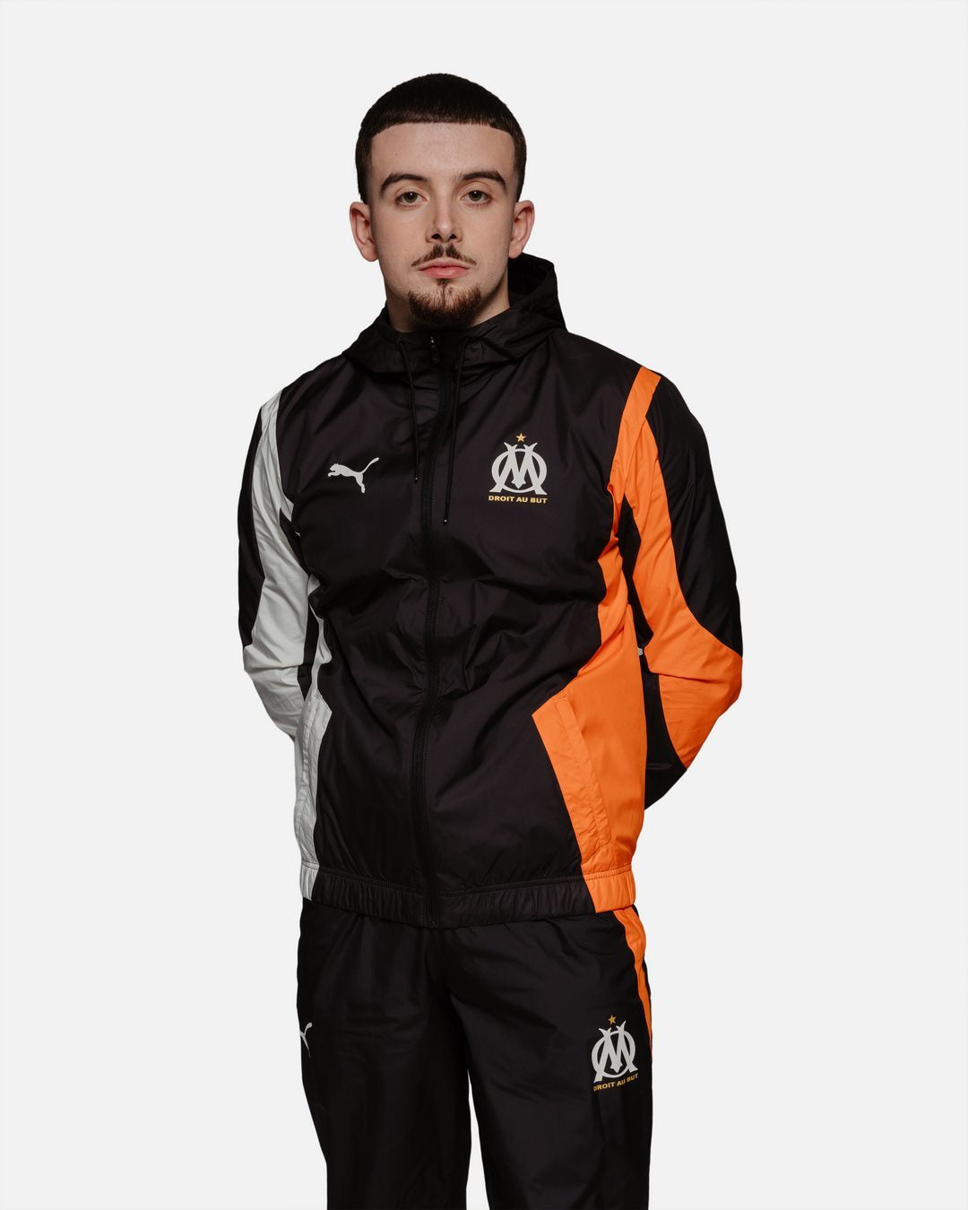 Veste de survêtement OM - Noir/Orange